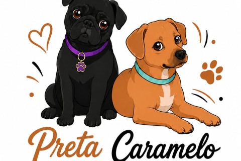 PRETA CARAMELO Dois cães